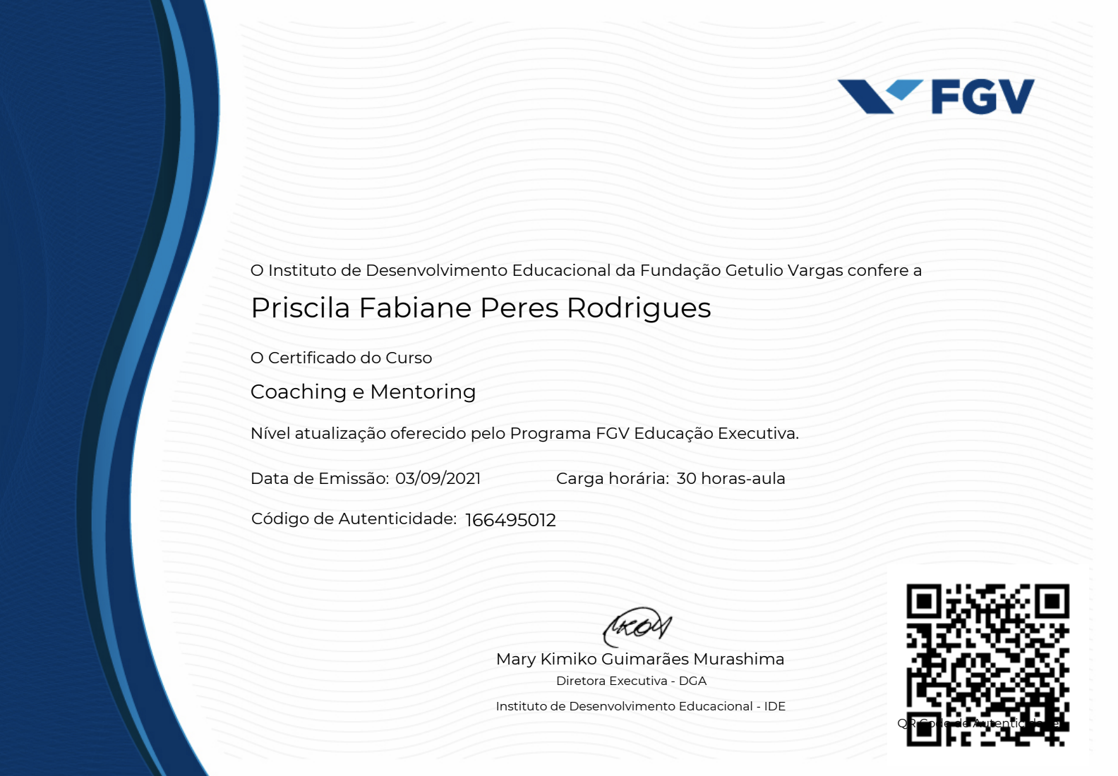 Coaching e Mentoria — FGV — Fundação Getulio Vargas (2021)
